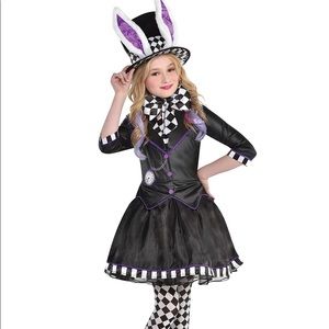 Dark Mad Hatter Halloween Costume for Girls, XL